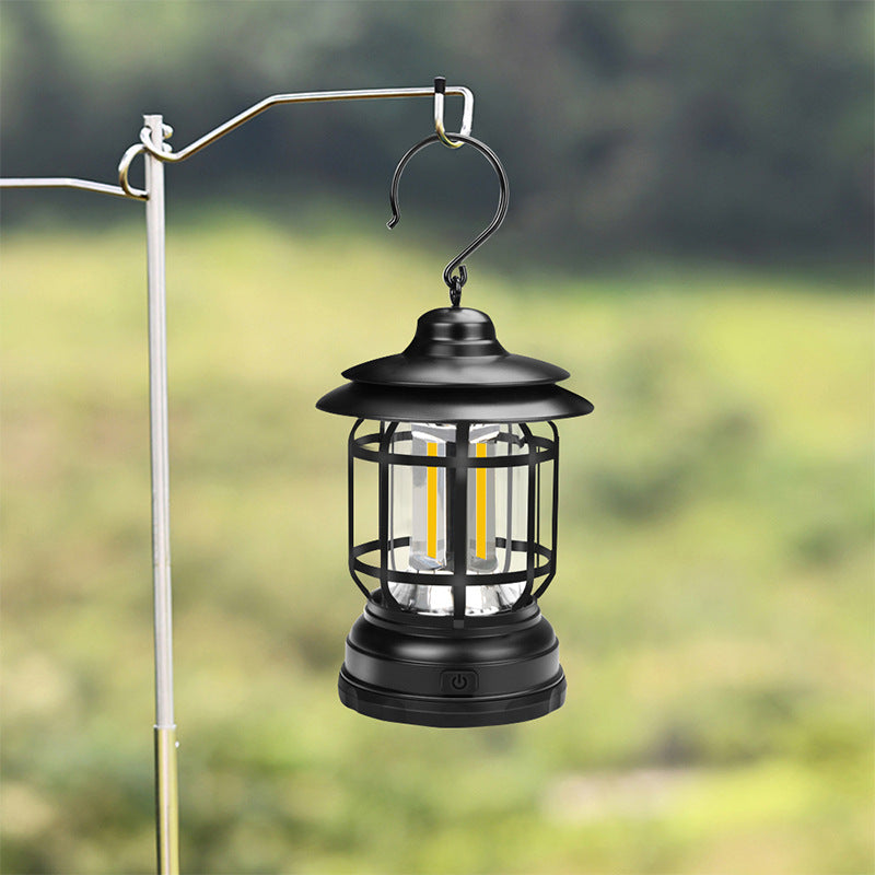 Retro Portable LED Camping Light with Dimming Capability