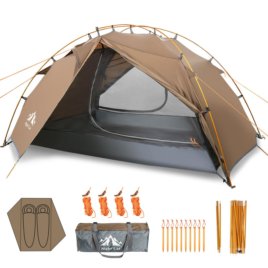 Backpacking Tent - 2 Person - Double Layers Waterproof Ultralight Tent Compact - Double Door