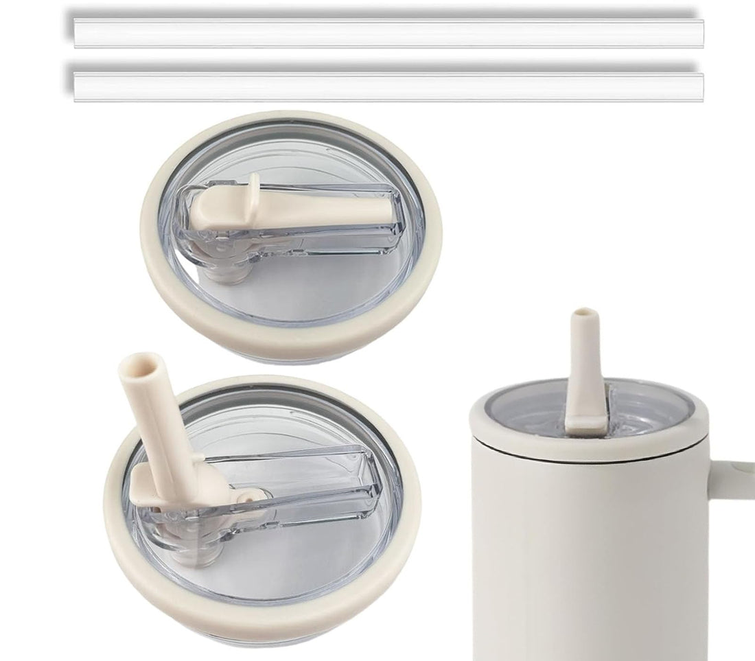2 Pack - 40 oz Tumbler Lid  Replacement Compatible for Stanley - (Creamy White)