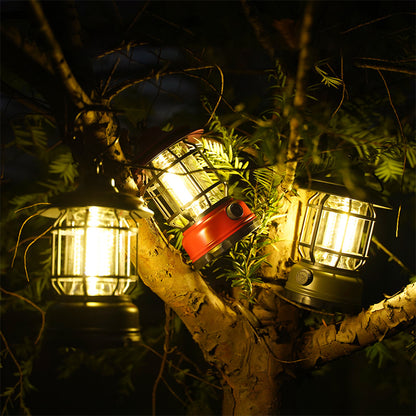 Retro Portable LED Camping Light with Dimming Capability