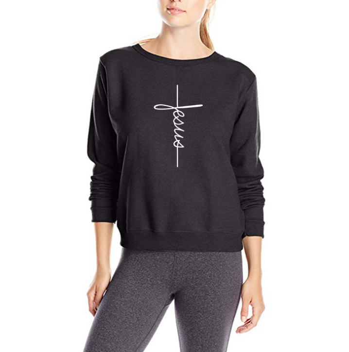 Jesus Letter Graphic - Pullover Hoodie