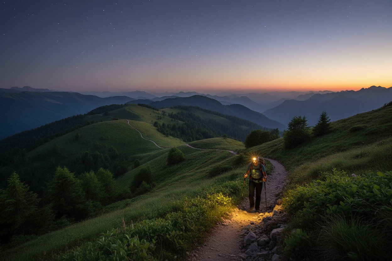 Headlamp Hiker - Gentle Terrain