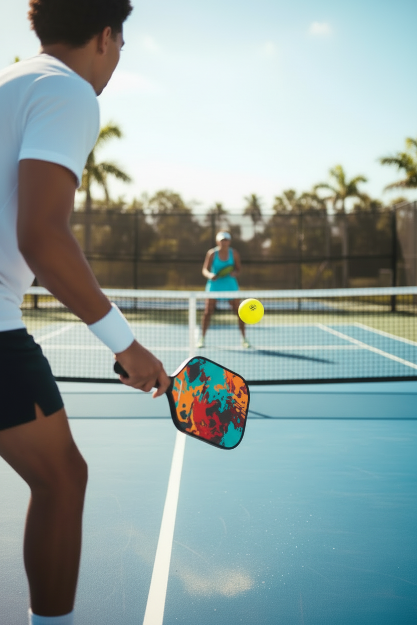 Pickleball Action Shot - Corrected Ball Angle